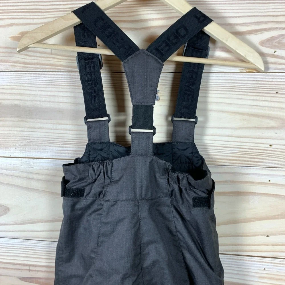 Obermeyer Snow Bib Overall Kids 5 I-Grow Gray Insulated Waterproof Ski Snowboard